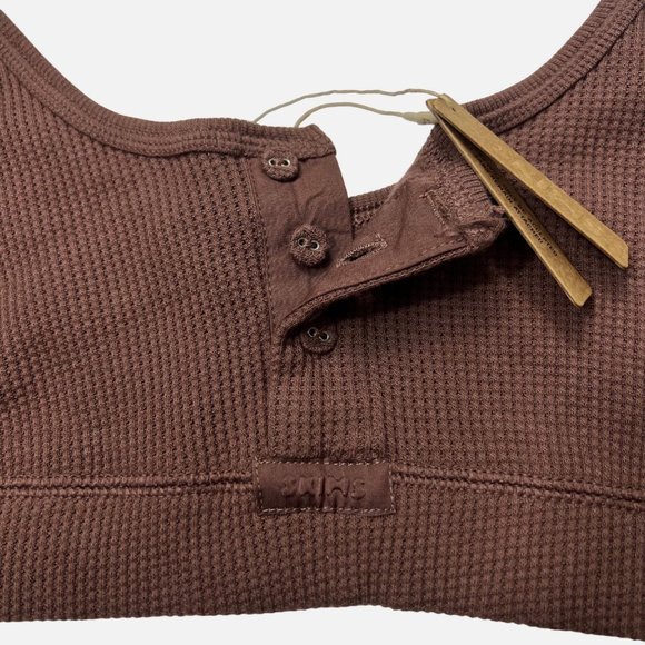 SKIMS Waffle Henley Bralette Garnet Womens Medium - Picture 6 of 12